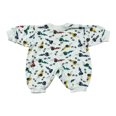 Vintage 90s Baby Superstore Racing Cars Bay One Piece Romper Size 3/6M - Image 1 of 4