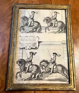 Antique Print Framed Passades au Petit Galop Dressage Cavendish 12"x17" Ta12 - Picture 1 of 5