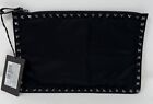 Valentino Garavani Womens Rockstud Trim Nylon  Clutch Pouch Handbag Black NWT