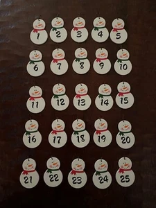 **25 Numbered Advent Calendar Christmas Countdown Snowman Ornaments?** - Picture 1 of 2