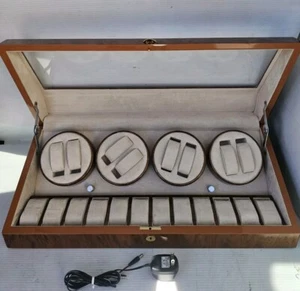 SLAUSEN Automatic Rotation 8 Watch Winder Box w/12 Watches Display Storage  - Picture 1 of 10