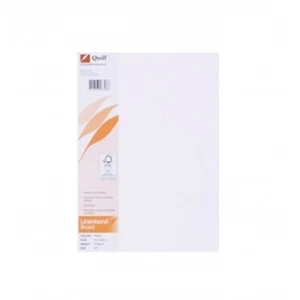 QUILL BOARD A4 LINEN BOND WHITE PK25 216GSM - Picture 1 of 1