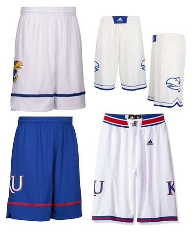 NEW Adidas Men’s NCAA Kansas Jayhawks On Court Premier Basketball Shorts Cover