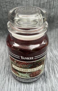 Yankee Candle Housewarmer Black Band 22oz Jar candle Cranberry Chutney UNBURNED - Picture 1 of 5