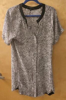 Vestido camisero Robert Rodriguez de seda para mujer 2 gris gorra manga corta abotonada nuevo y nuevo en caja Foto 1 de 4