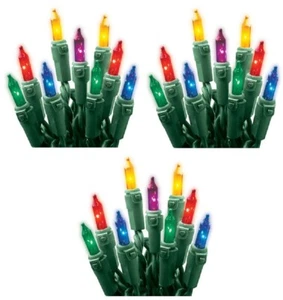 (3) Holiday Wonderland 4051-88A 50 Count MULTI Extra Bright Christmas Light Sets - Picture 1 of 13