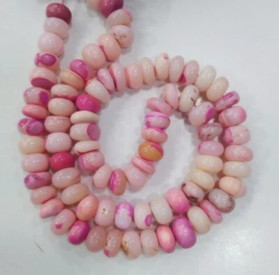 1 collar de cuentas lisas Rondelle de piedra ópalo rosa de 16 pulgadas 8,5-9,5 mm Foto 1 de 4