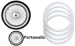 Neumático Moto Delantero 2X 18'' SLIM-Trasero 2X 15'' SLIM Whitewall Portawall Set 4 - Imagen 1 de 4