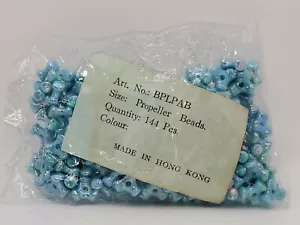~L@@K~ 144 Beads Teal / Turquoise Propeller Beads Colored Colour Bag Of Beads - Picture 1 of 9