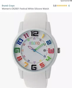 Crayo Festival White Dial White Silicone Unisex Watch CR2001 - Picture 1 of 3