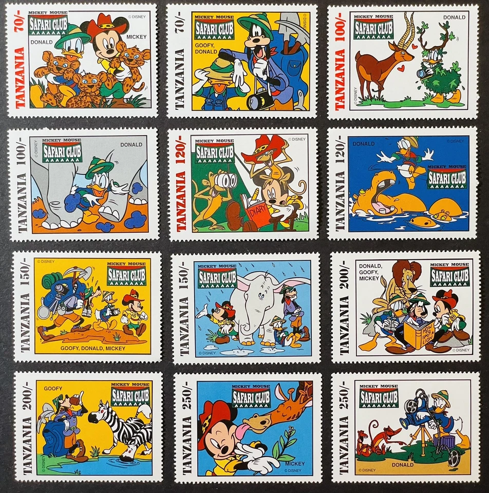 JUEGO DE ESTAMPILLAS TANZANIA MICKEY MOUSE SAFARI CLUB DISNEY MNH 1994 ANIMALES SALVAJES HIPOPÓTAMO Foto 1 de 1