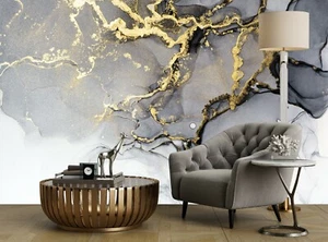 Abstract Art Wall Mural Photo Wallpaper Wall Decor Modern Marble Design Poster - Imagen 1 de 7