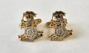 Gemelos militares esmaltados Yorkshire Regt Cap insignia (bi metal) - Imagen 1 de 4