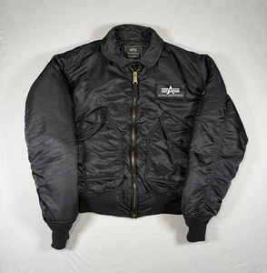 Giacca Bomber VINTAGE ALPHA INDUSTRIES | CWU-45 Stile Volantino | Nero | Taglia L - Foto 1 di 8