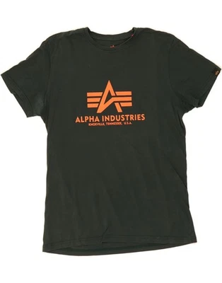 ALPHA INDUSTRIES Mens Graphic T-Shirt Top Large Green DC13 - Image 1 of 3