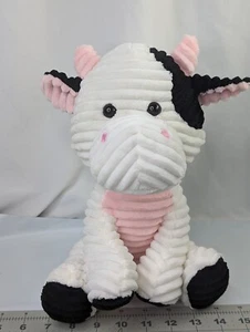 Peluche Kellytoy blanco negro vaca 11 pulgadas cordón acanalado 2018 peluche - Imagen 1 de 10