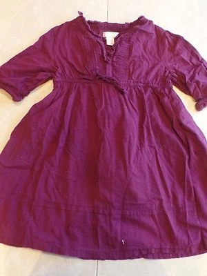 VESTIDO MORADO AZUL MARINO ANTIGUO para niñas manga 3/4 LISO SÓLIDO informal OTOÑO PRIMAVERA XS talla 4T Foto 1 de 3