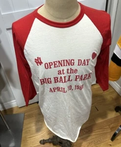 RARE Vintage New York Yankees 1984 Opening Day YOGI BERRA Raglan Shirt Men XL - Picture 1 of 8