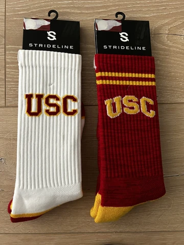 BNWT USC Trojans Strideline University California Crew Premium Socks Fan Gift Cover