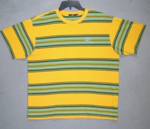 OBEY Shirt Adult Medium Yellow Striped Spell out Logo Short Sleeve Cotton Mens - Picture 1 of 11