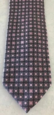 Martin Alexander Juuan Colours Men's Tie Necktie Black Pink Square Pattern New - Image 1 of 2