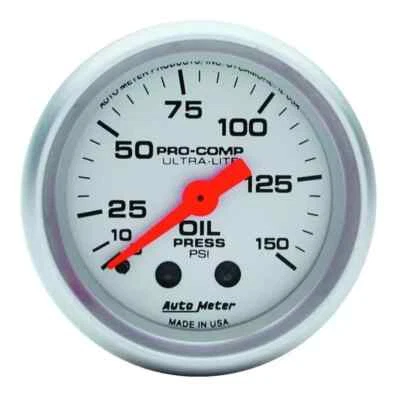Auto Meter 4323 Ultra Lite Oil Pressure Gauge 0 - 150 PSI Mechanical 2 1/16" - Image 1 of 2