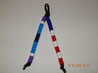 Humanitarian Service Medal And American Flag Beaded Key Chain Military Paracord