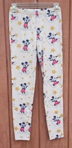 Gap Kids Disney Mickey Mouse Leggings Beige Gold Glitter Stars Size 14-16 EUC - Picture 1 of 3