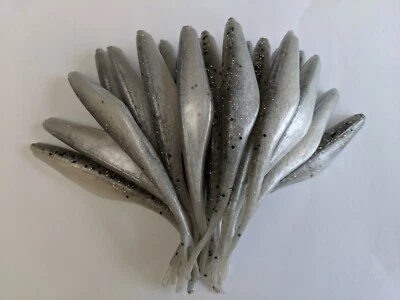 DOLITTLE&FISHMORE 4'' JERK MINNOW( FLUKES)-SMOKE METAL FLAKE PEARL-USA-BASS--CHOOSE PACKAGE SIZE