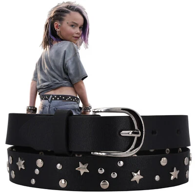 Kindergürtel "ROCKSTAR"  mit Nieten, für Mädchen zwischen 3 und 12 Jahren - Bild 1 von 4