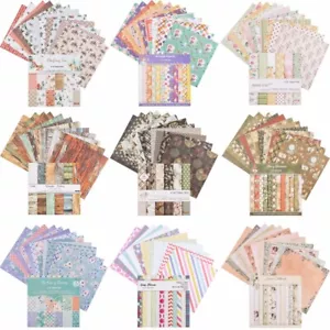12PCS Vintage Flower Paper Pad Scrapbooking Single Sided Patterned Cardstock - Picture 1 of 21