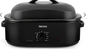 Aroma® 18Qt. Electric Roaster Oven with High Dome Lid, 8X Bonded Granite Enamel, - Picture 1 of 8