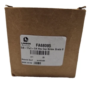 LAWSON 5/8-11 x 1-1/4 Hex Cap Screw Grade 8 (25 Pack) - Picture 1 of 3