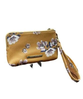 Steve Madden Vara de Oro Amarillo Floral Guijarro Imitación Cuero Muñequera Cartera Cartera Foto 1 de 2