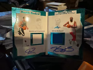 2023 Leaf History Book Giannis Antetokounmpo Kevin Durant Patch Auto Book 3/5 - Picture 1 of 3
