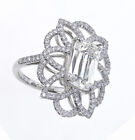 GIA Zertifiziert Diamant Verlobung Solitaire Ring 4.30 Karat Smaragd 18k Weiß