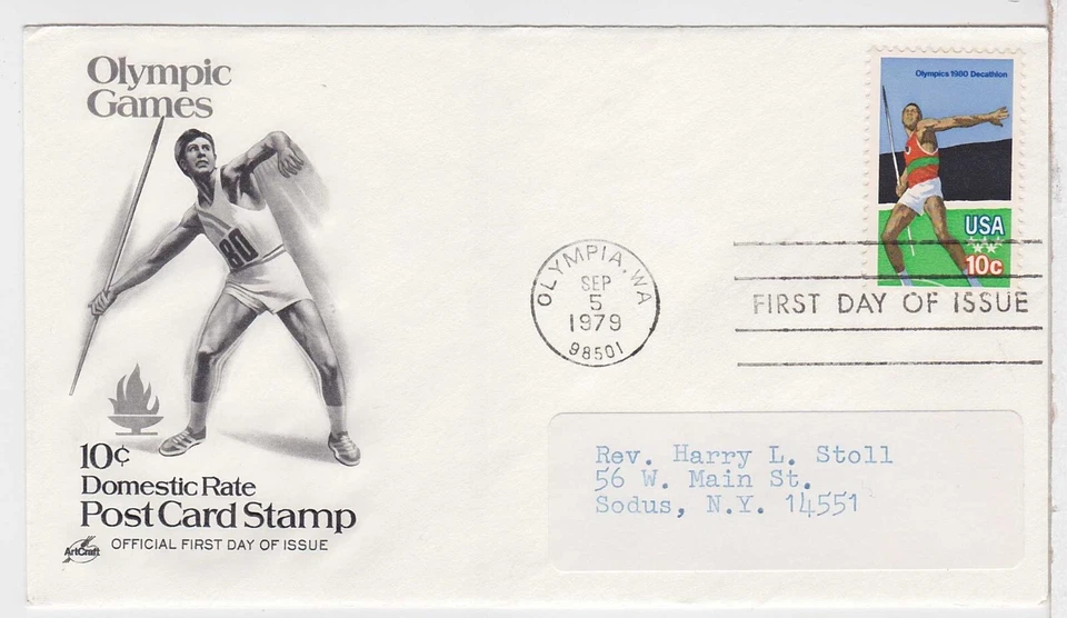 TurtlesTradingPost- Olympic Decathlon- 1979 FDC #1790 Artcraft Cachet - Image 1 of 1