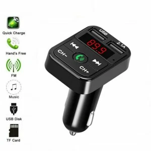 Wireless Fast Charger Adapter Bluetooth 5.0 Car FM Transmitter Radio MP3 Player - Picture 1 of 12