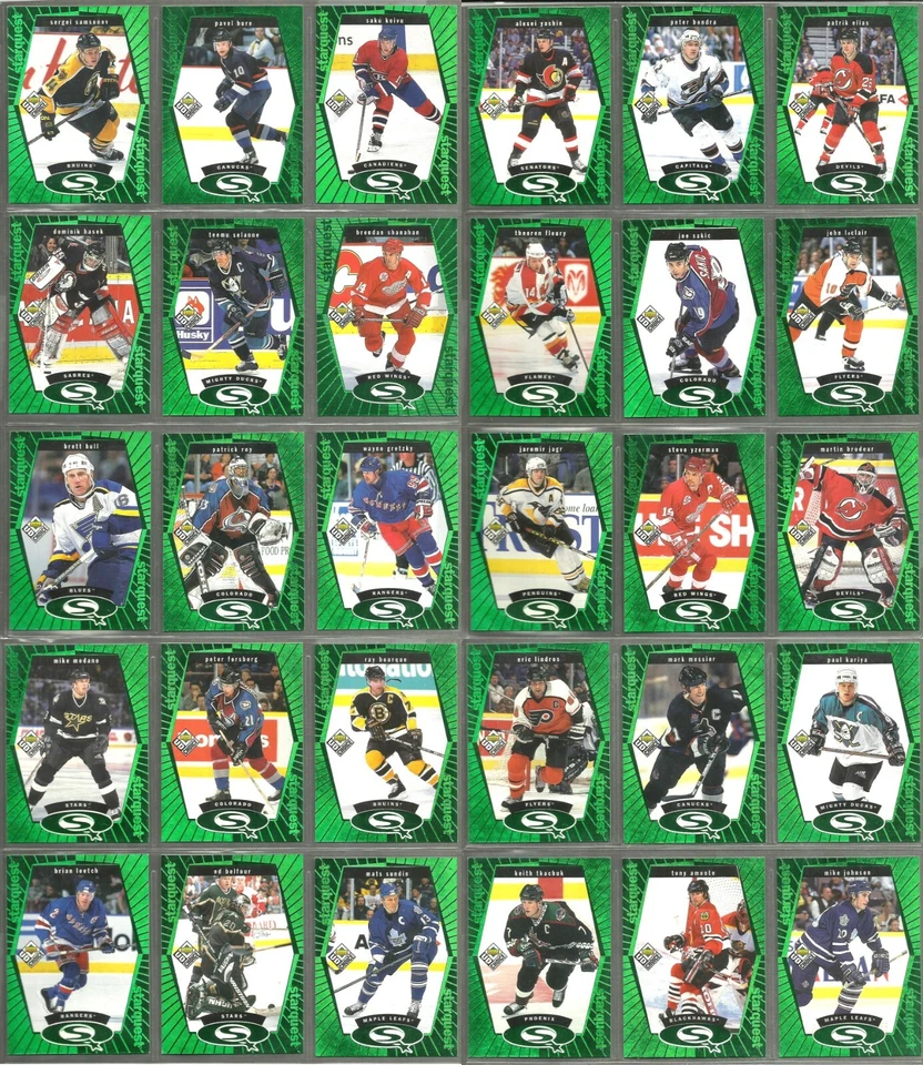 1998-99 UPPER DECK CHOICE STARQUEST GREEN INSERT CARDS - PICK SINGLES FINISH SET - Image 1 of 1