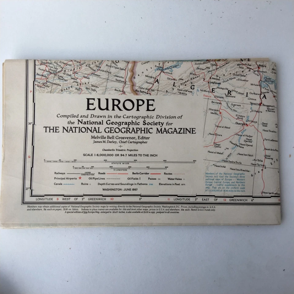 National Geographic Society Map Of Europe 1957 - Image 1 of 3