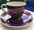 WHITTARD OF CHELSEA ZINC Purple / Gold Handmade Cup & Saucer Circles Tea Coffee
