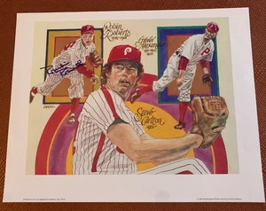 Perez-Steele Lithograph Robin Roberts Signed Auto Philadelphia Phillies Pitchers - Picture 1 of 3