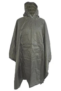 OLIVE WATERPROOF HOODED RIPSTOP COMBAT MILITARY ARMY PONCHO - Picture 1 of 1