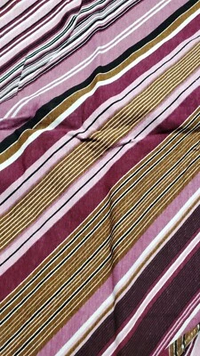 Mulberry purple Cotton spandex printed diagonal striped Fabric  7/8 yds X 58" - Image 1 of 4