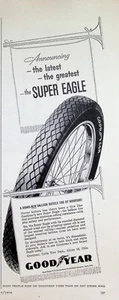 VINTAGE 1950s Print Ad ~ Goodyear Super Eagle Cycle Tire ~ Balloon Bicycle Tire - Picture 1 of 1
