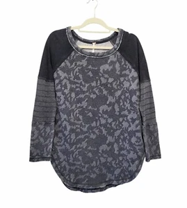 Túnica Free People Cama de Rosas Jacquard Mujer M Suéter Top Sudadera Carbón - Imagen 1 de 9