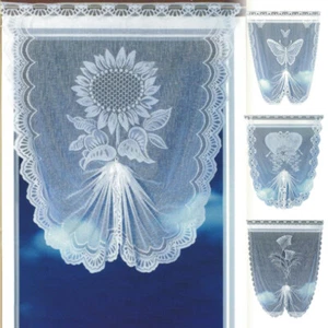 Short Sheer Curtains Kitchen Cafe Net Voile Window French Drapes Tier Tulle - - Picture 1 of 14