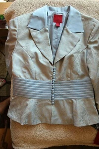 JS Collections Petite Lined Blue Print Blazer Sz 10 NWT L#50 - Picture 1 of 6