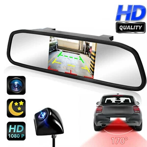 5" LCD Clip on Car Rear View Mirror Monitor Backup Camera IP68 Waterproof System - Picture 1 of 11