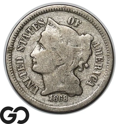 1868 Three Cent Nickel - Image 1 of 3